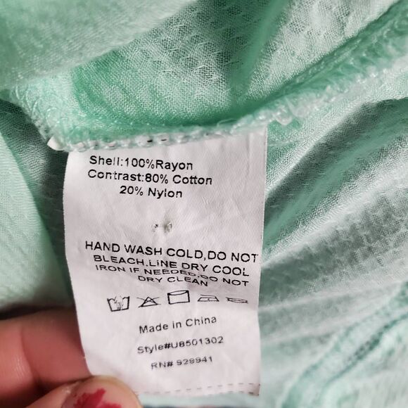 Suzanne Betro Women’s Top XL Mint Green Sleeveless Crochet Lace Overlay Boho - Picture 5 of 8